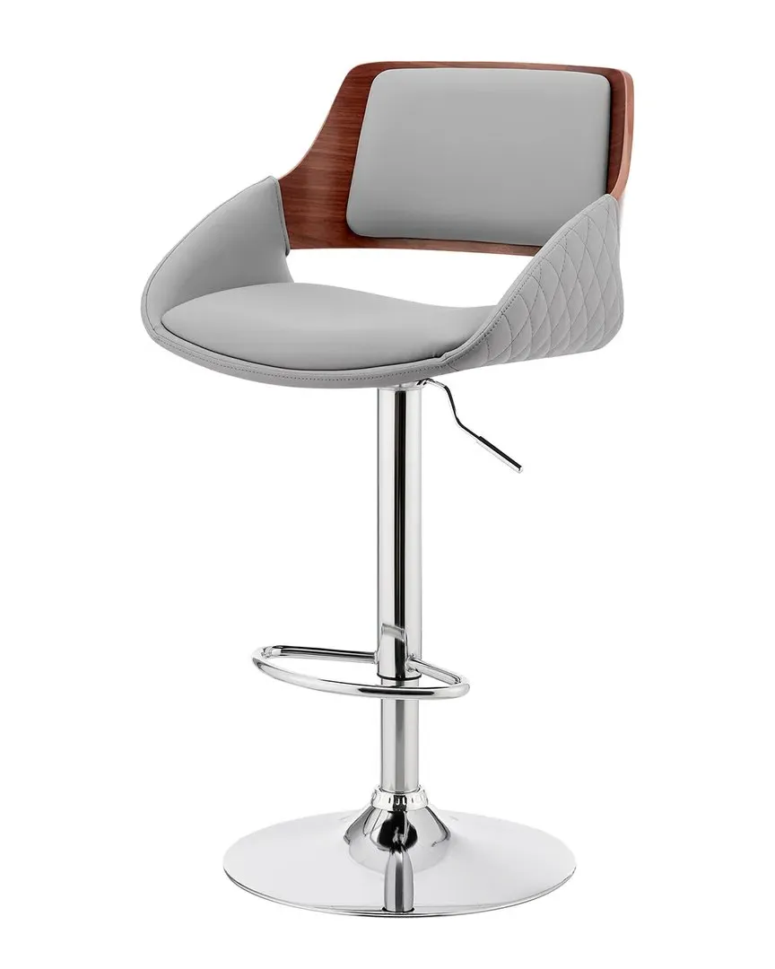 Colby Adjustable Bar Stool - Gray, Faux Leather image