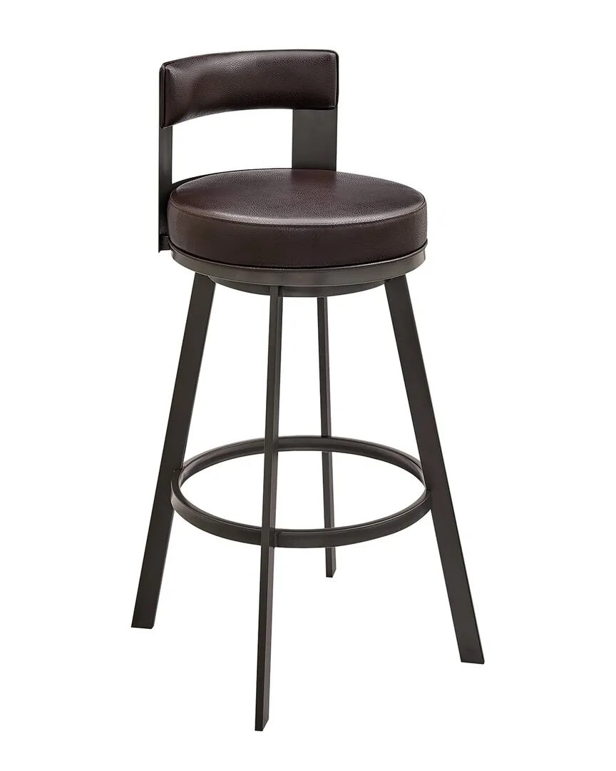 Flynn 26in Swivel Counter Stool - Brown, Faux Leather image