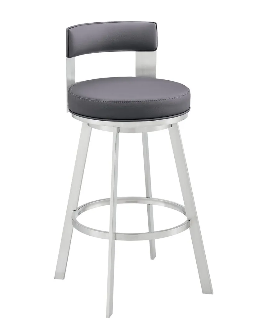 Flynn 26in Swivel Counter Stool - Gray, Faux Leather