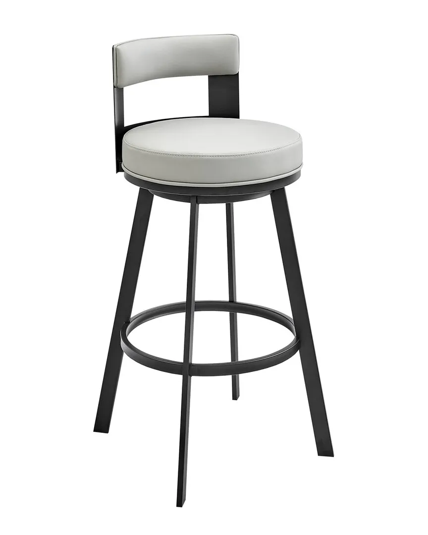 Flynn 26in Swivel Counter Stool - Light Gray, Faux Leather