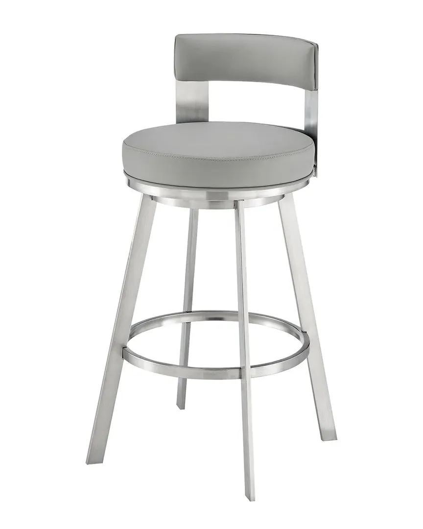 Flynn 26in Swivel Counter Stool - Light Gray, Faux Leather