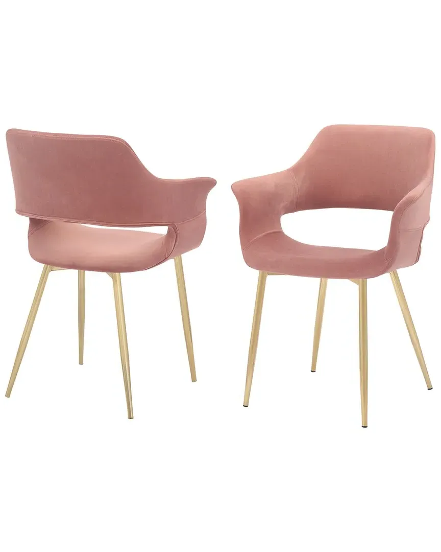 Gigi Velvet Dining Chair with Gold Legs - Pink image