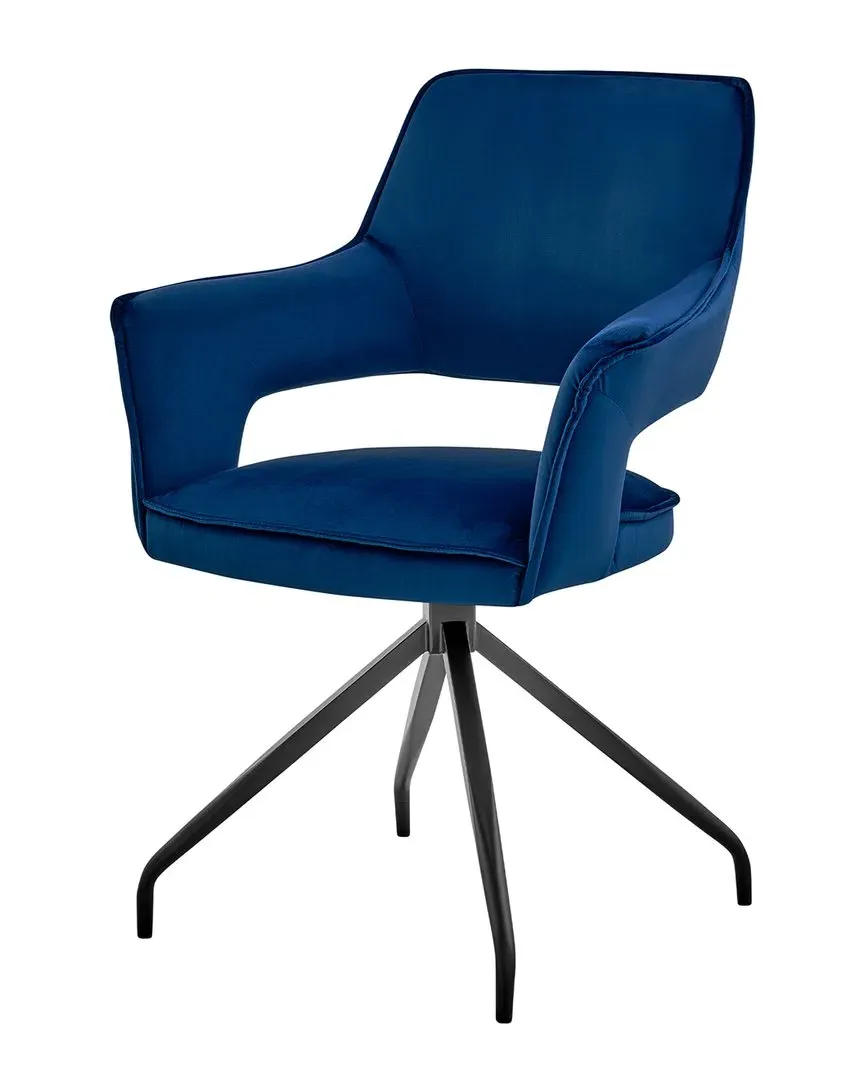 Hadley Dining Accent Chair - Blue, Velvet image