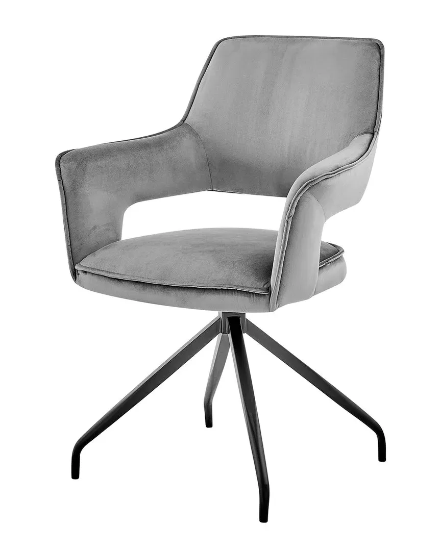Hadley Dining Accent Chair - Gray, Velvet