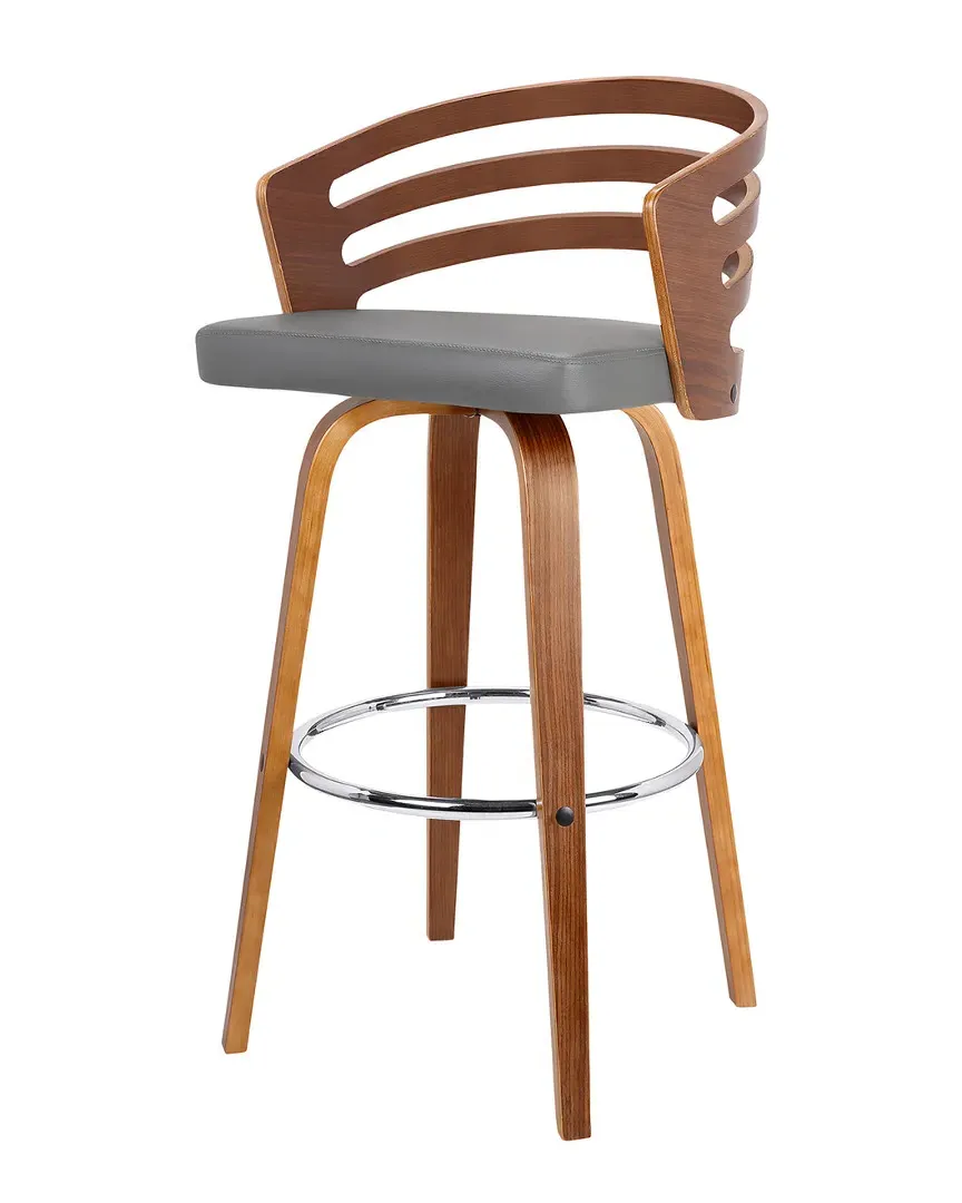 Jayden 26in Swivel Counter Height Barstool - Grey, Walnut