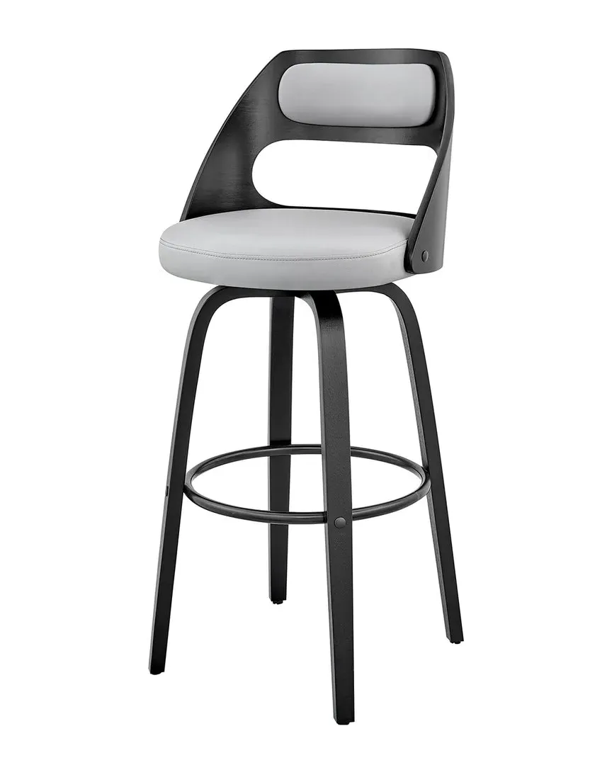 Julius 26in Swivel Bar Stool - Gray, Faux Leather