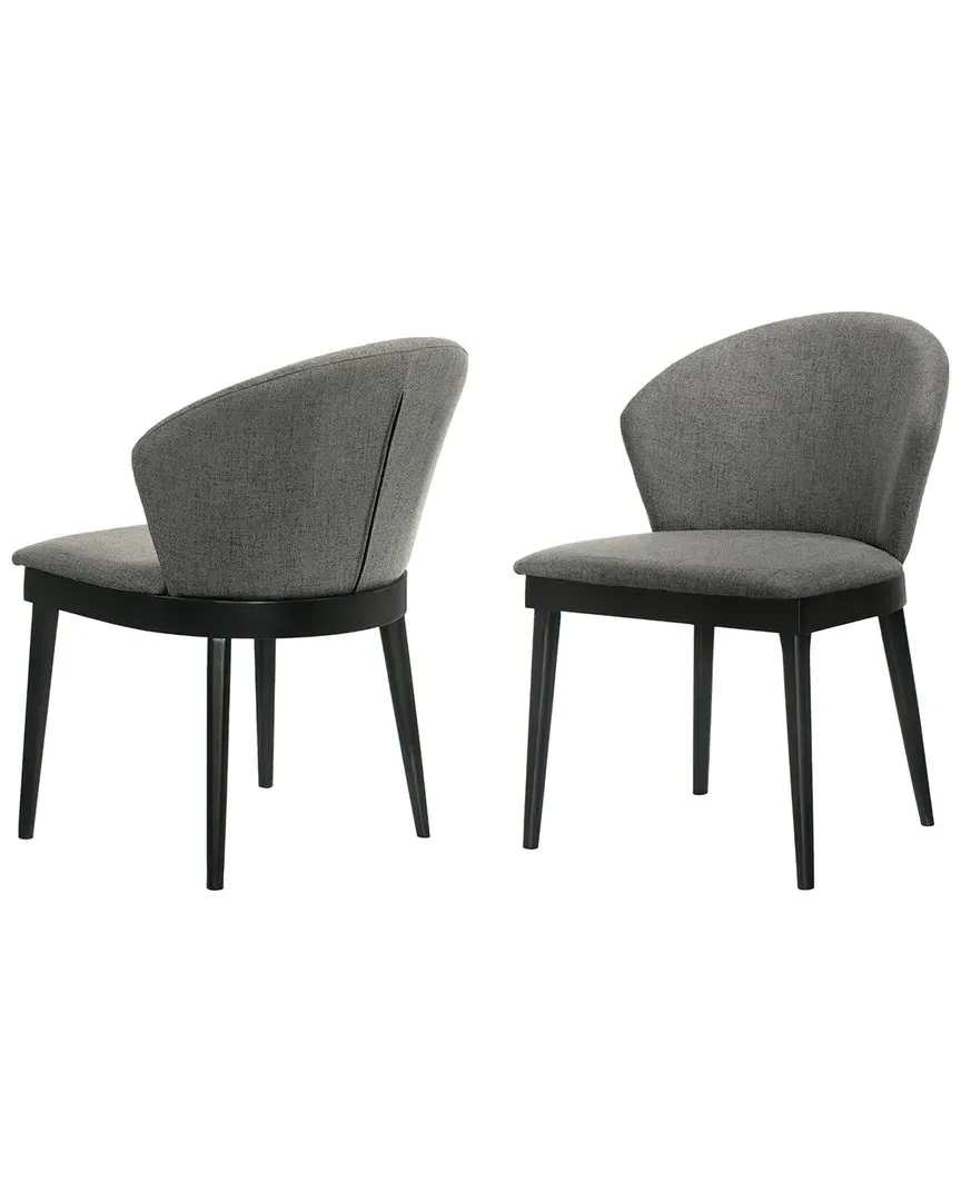 Juno Dining Side Chairs Set of 2 - Charcoal, Wood