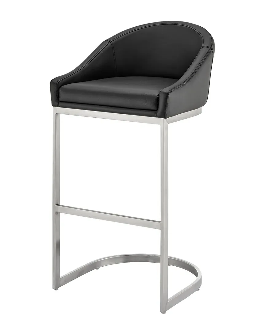 Katherine 30in Bar Stool - Black, Faux Leather image