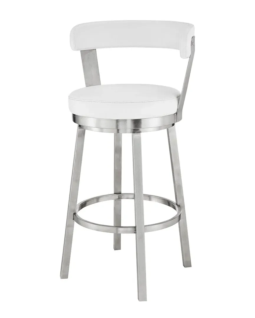 Kobe 26" Counter Height Bar Stool - White, Faux Leather image