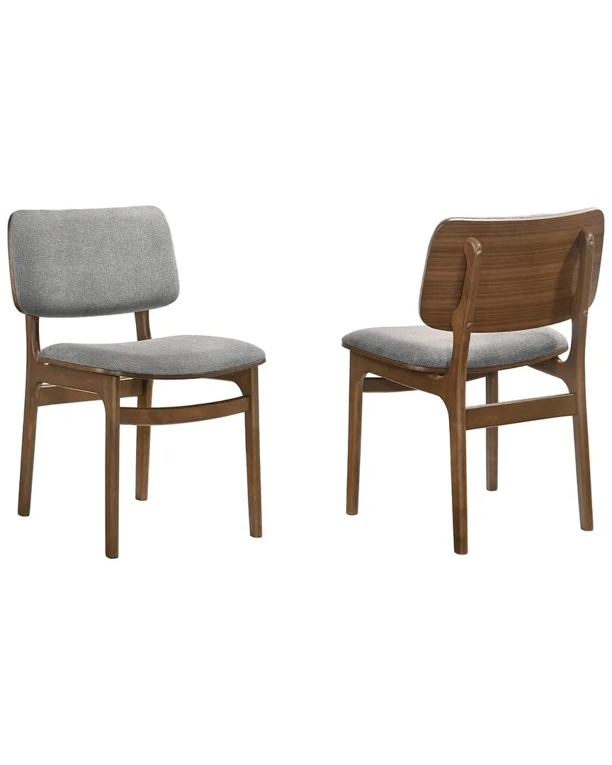 Lima Upholstered Dining Chairs Set of 2 - Gray, Walnut image