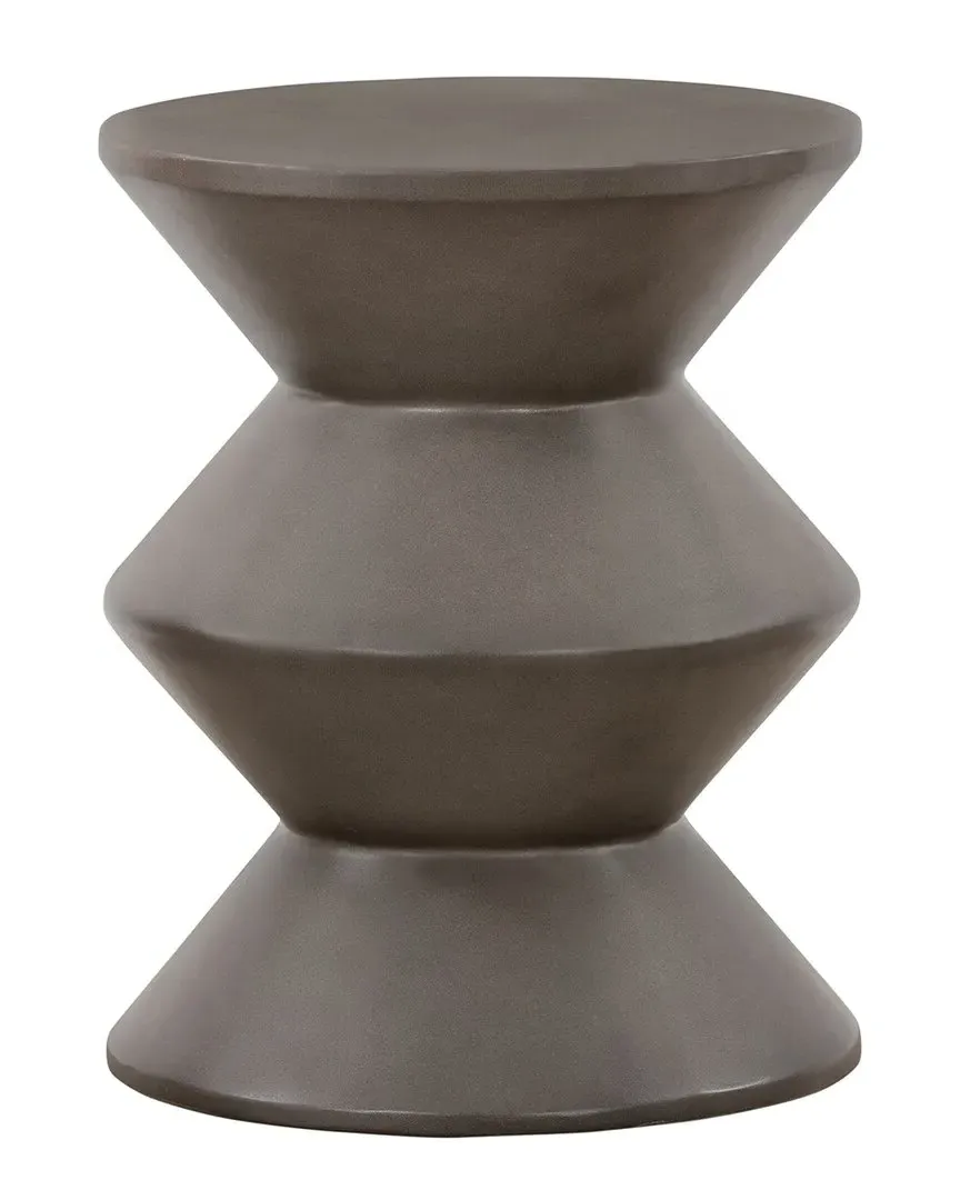 Lizzie Concrete Indoor Outdoor Accent Stool End Table - Gray image