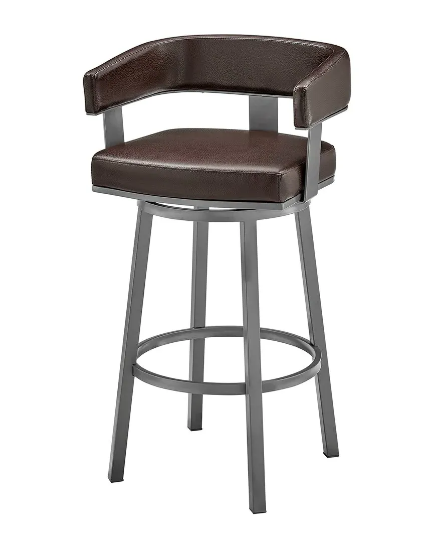 Lorin 30" Bar Height Bar Stool - Brown, Faux Leather