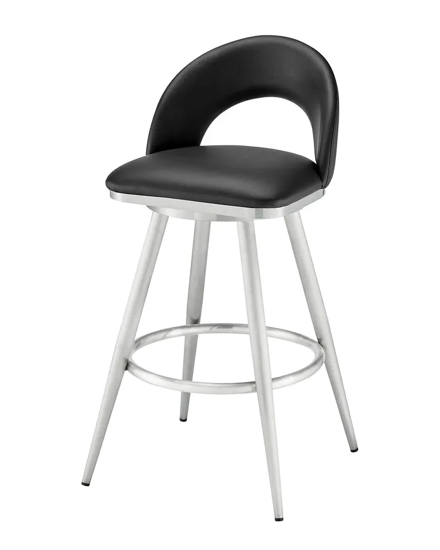 Lottech Swivel Counter Stool - Black, Faux Leather image