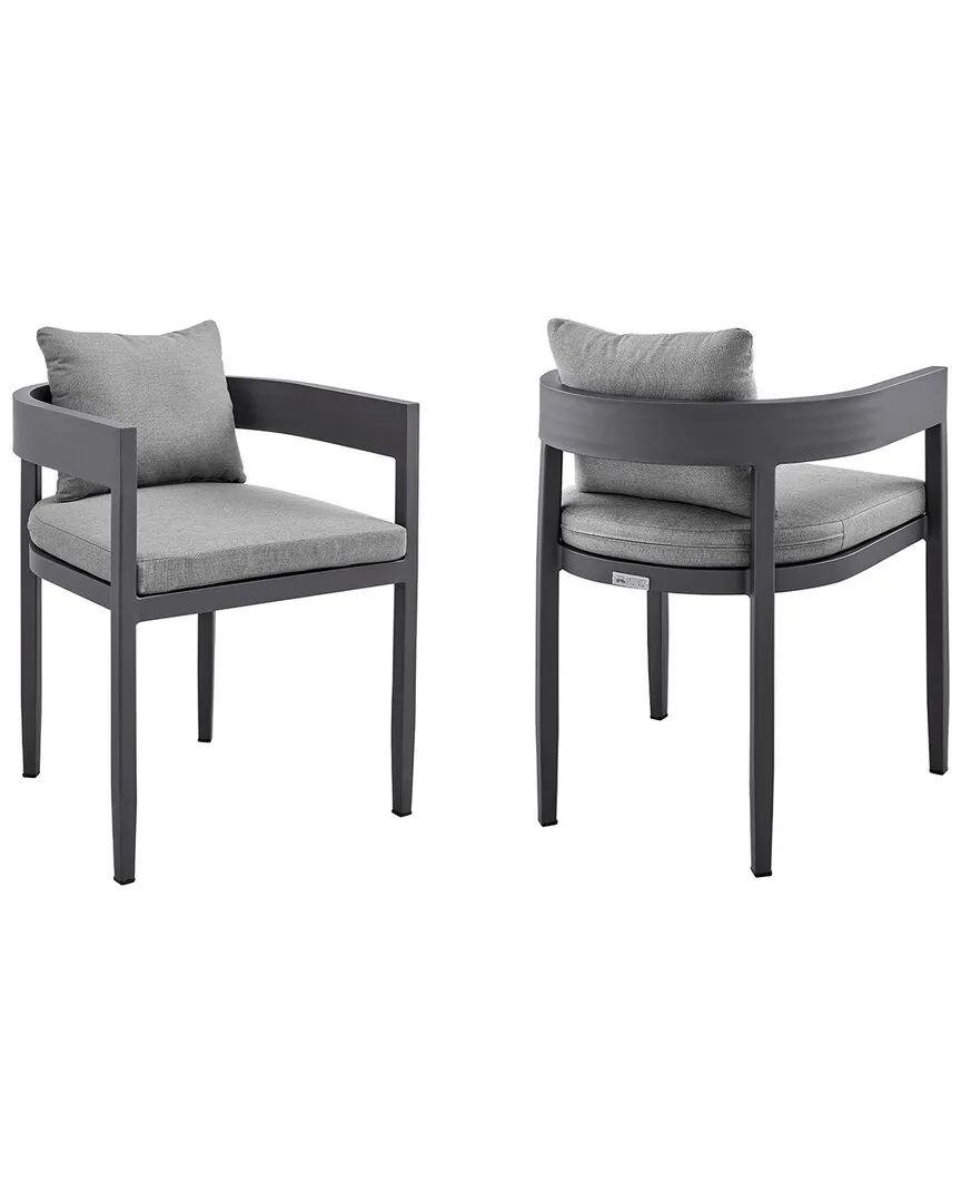 Menorca Outdoor Patio Dining Chairs - Dark Grey image