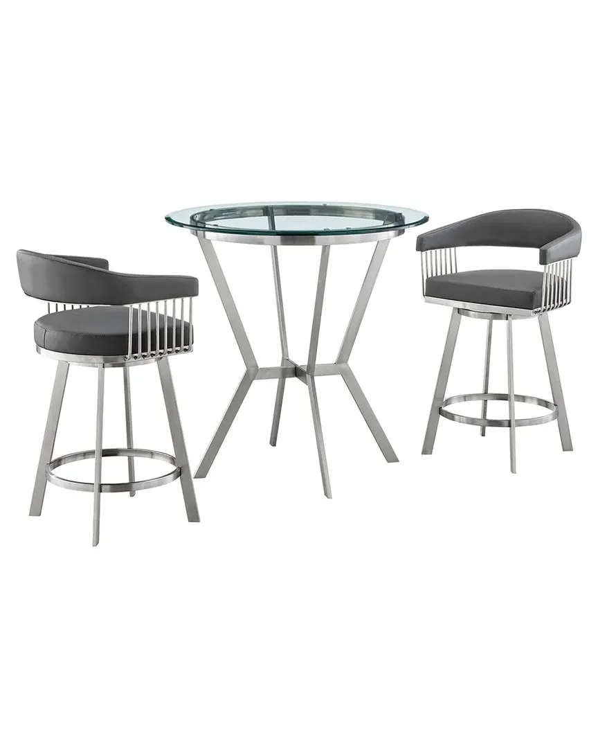 Naomi Chelsea 3-Piece Counter Height Dining Set - Gray image