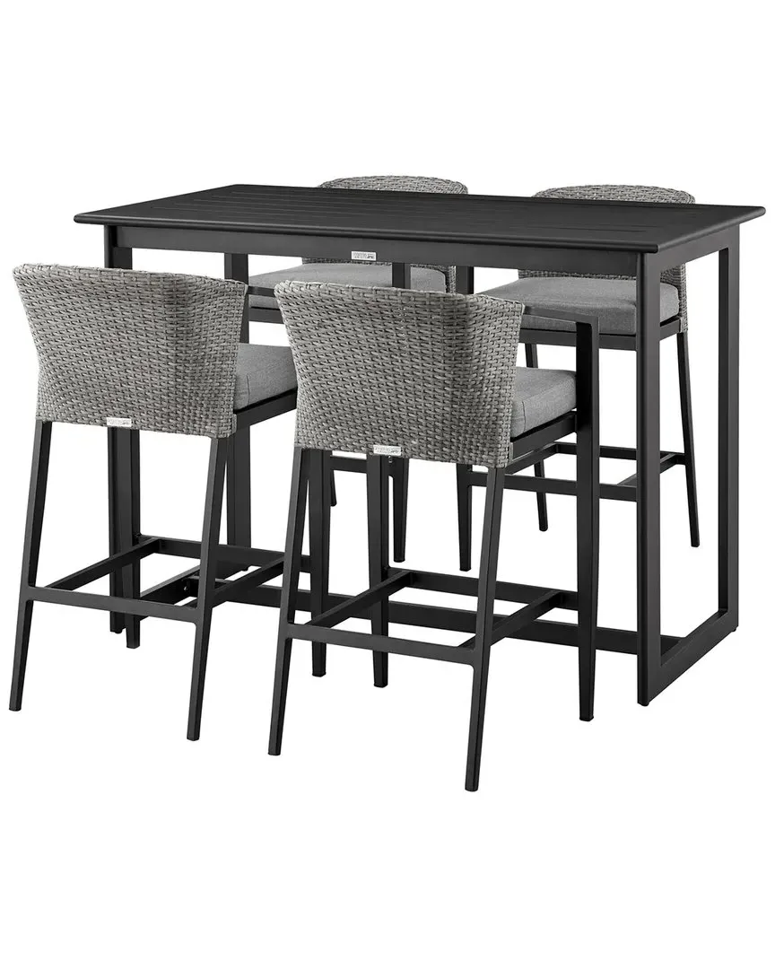 Palma 5-Piece Bar Table Set - Black image