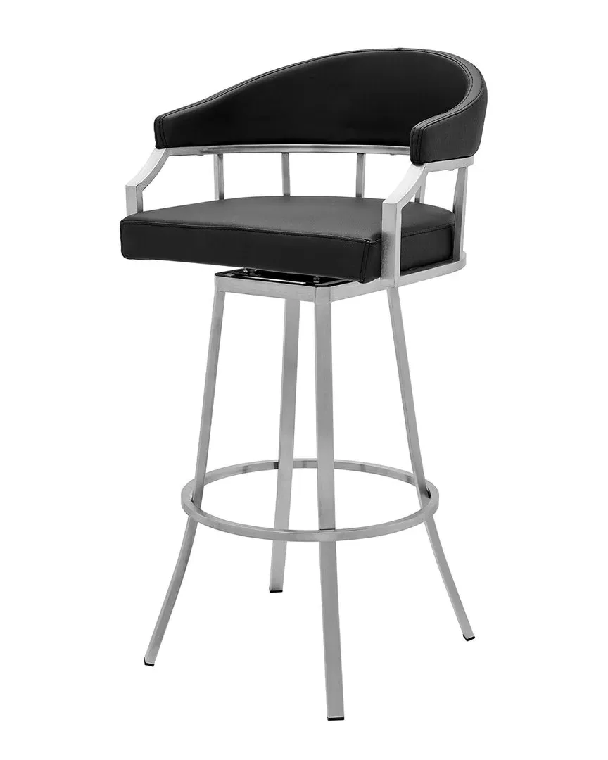Palmdale Swivel Bar Stool - Black, Faux Leather image