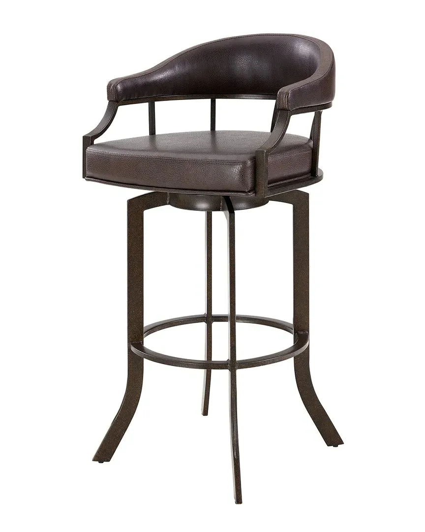 Pharaoh Swivel Bar Stool - Brown, Faux Leather image
