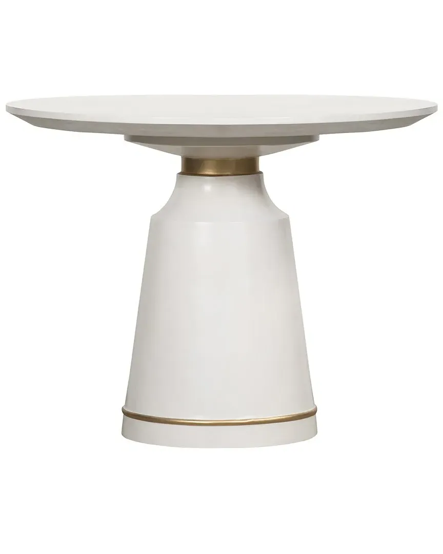 Pinni Round Dining Table - White, Concrete