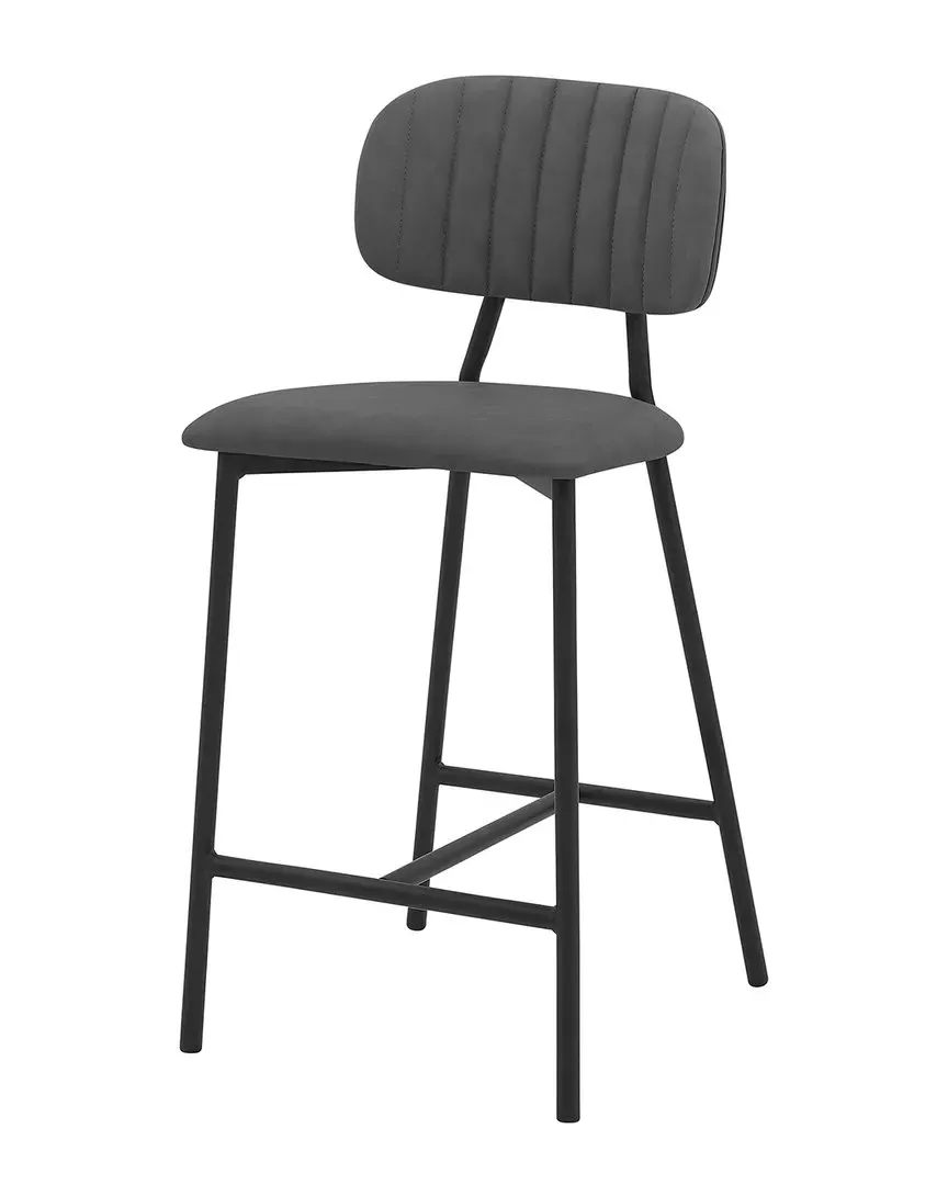 Rococo 26In Counter Height Bar Stool - Gray, Metal image