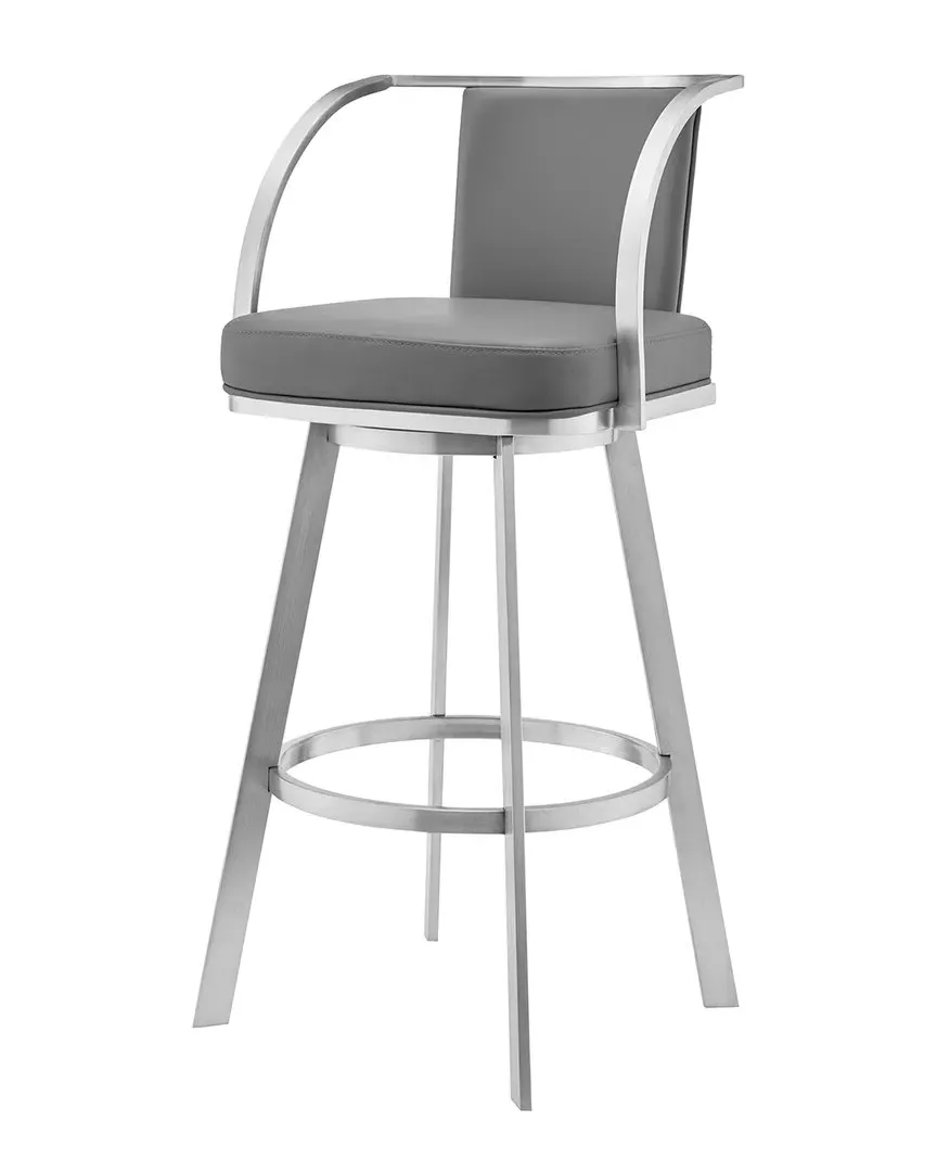 Sandringham 30" Swivel Bar Stool - Grey, Faux Leather