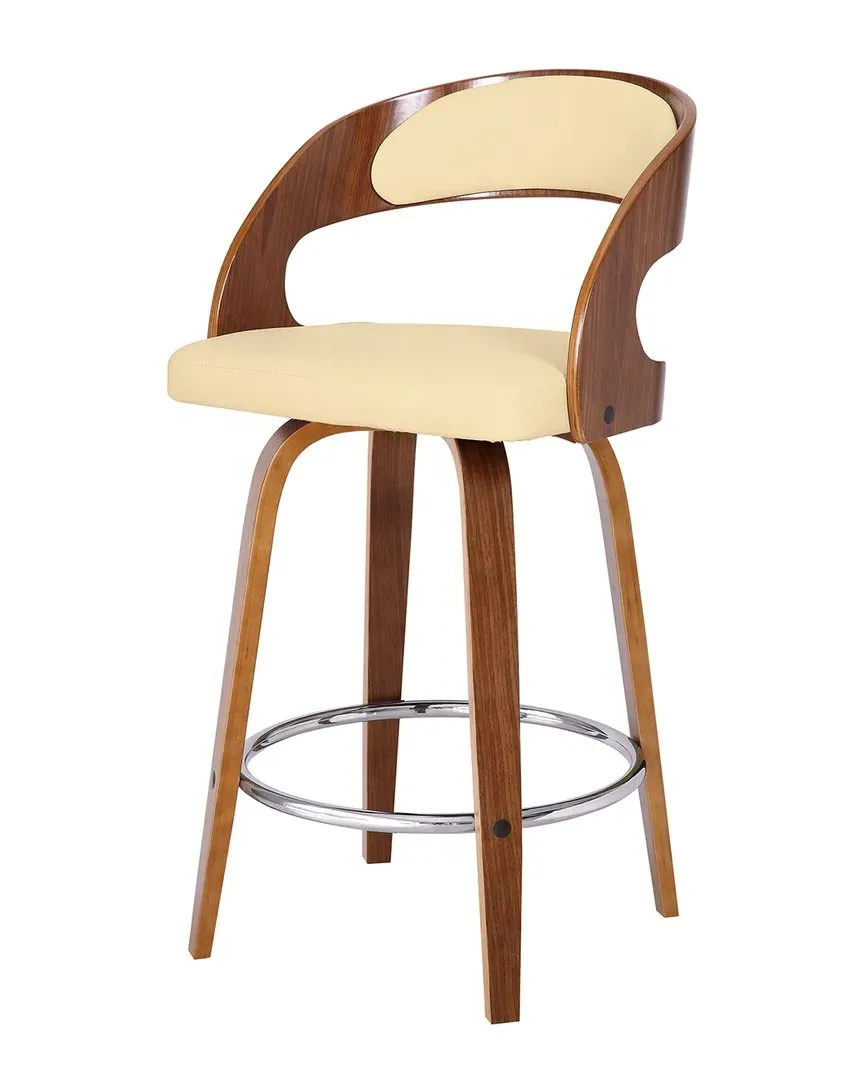 Shelly 26" Counter Height Bar Stool - Cream, Faux Leather