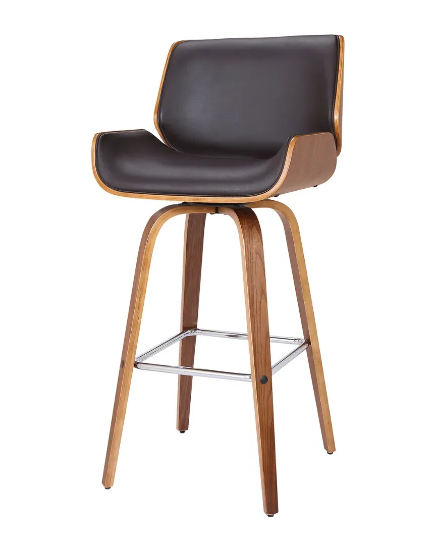 Tyler 30in Swivel Bar Stool - Brown, Faux Leather image
