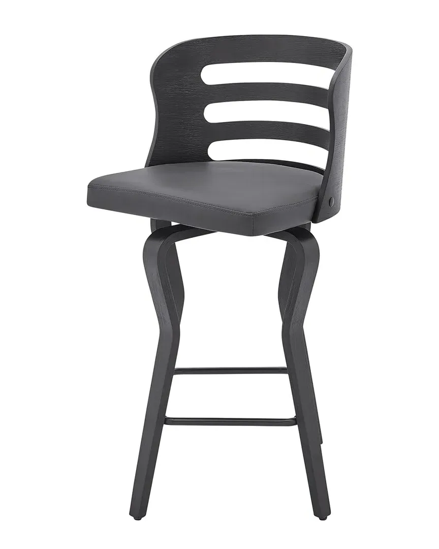 Verne 26in Swivel Bar Stool - Gray, Faux Leather image