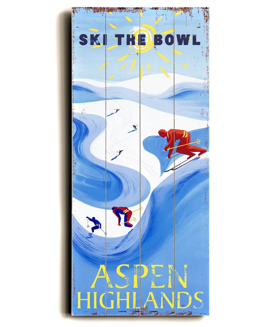 Ski the Bowl Aspen Highlands Wall Art - Wood image
