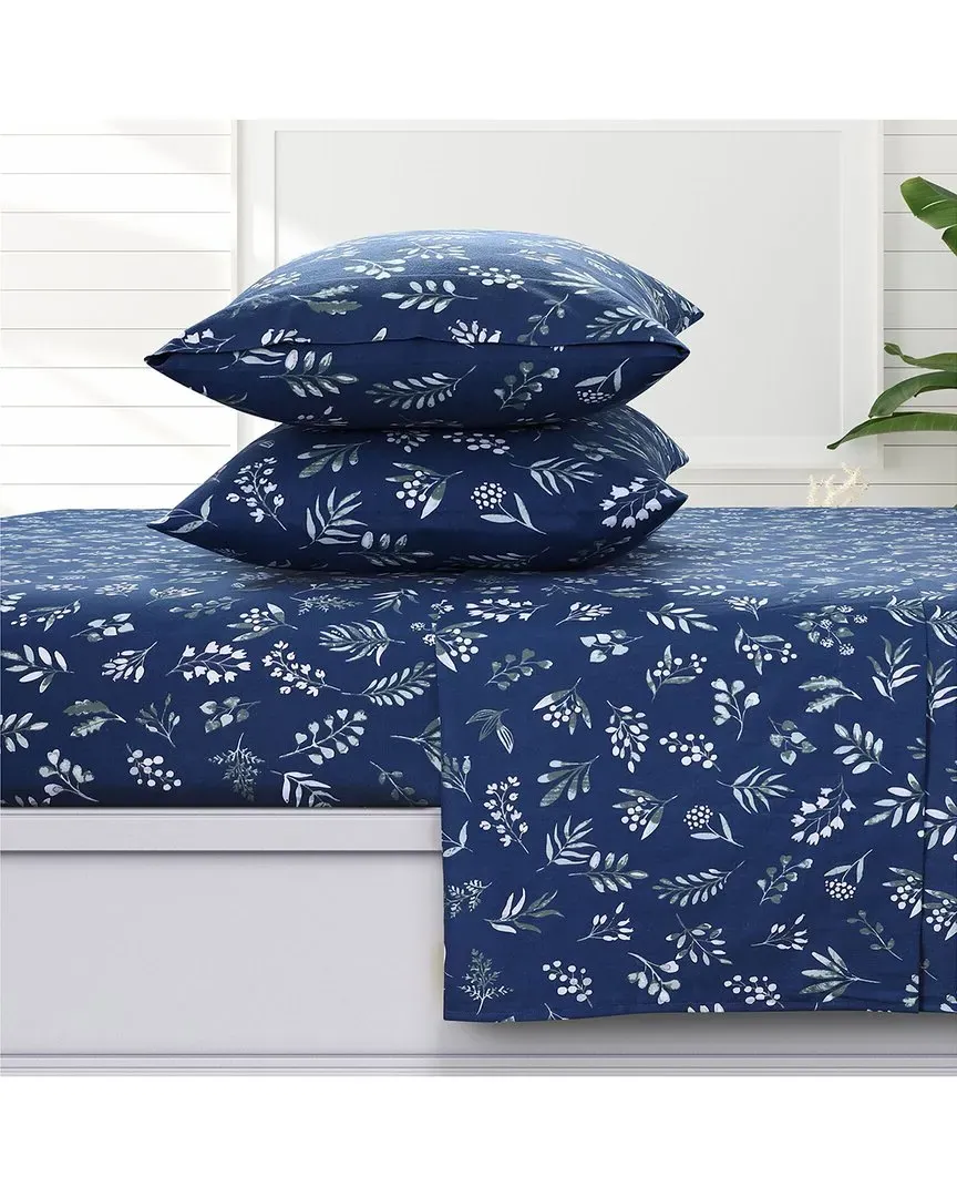 Eva Flannel Sheet Set with Extra Deep Pockets - Blue