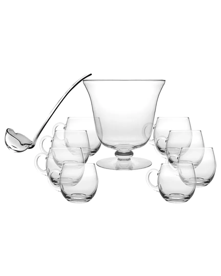 10pc Glass Punch Bowl Set - Clear