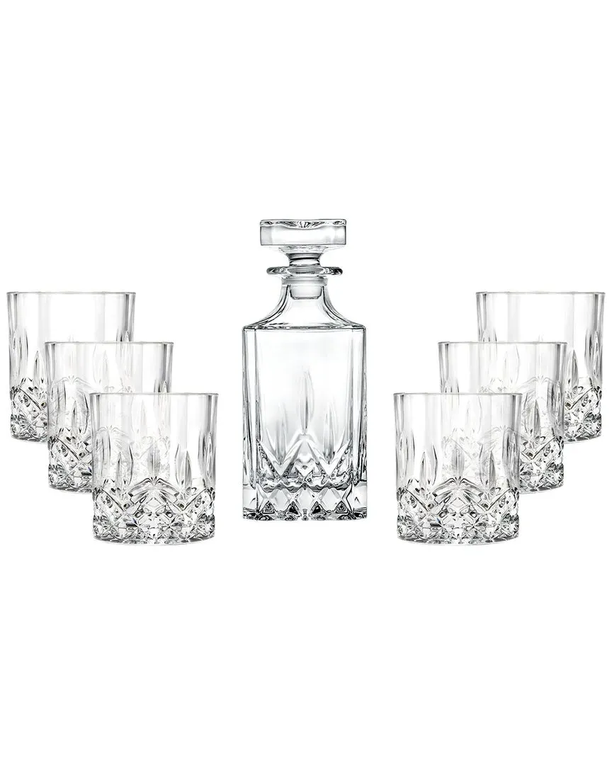 7pc Whiskey Decanter & Glass Set - Clear