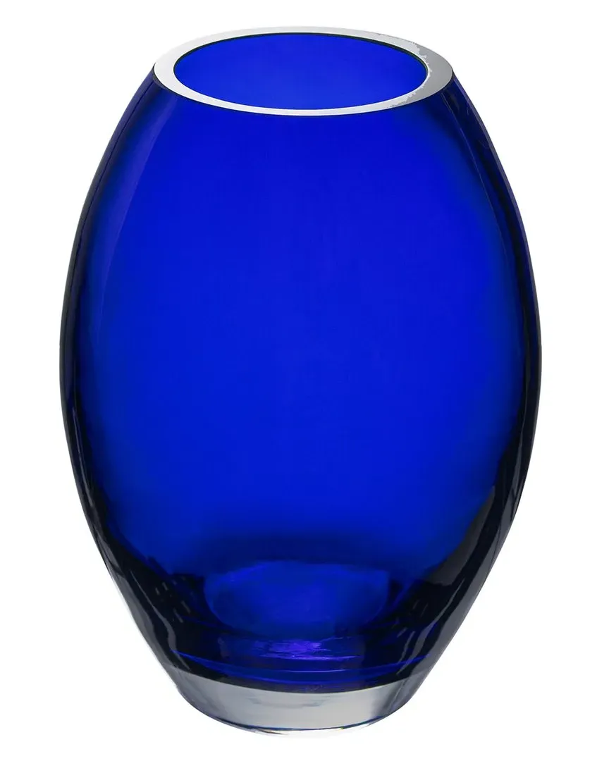 Barrel 12in Vase - Cobalt Blue, Glass