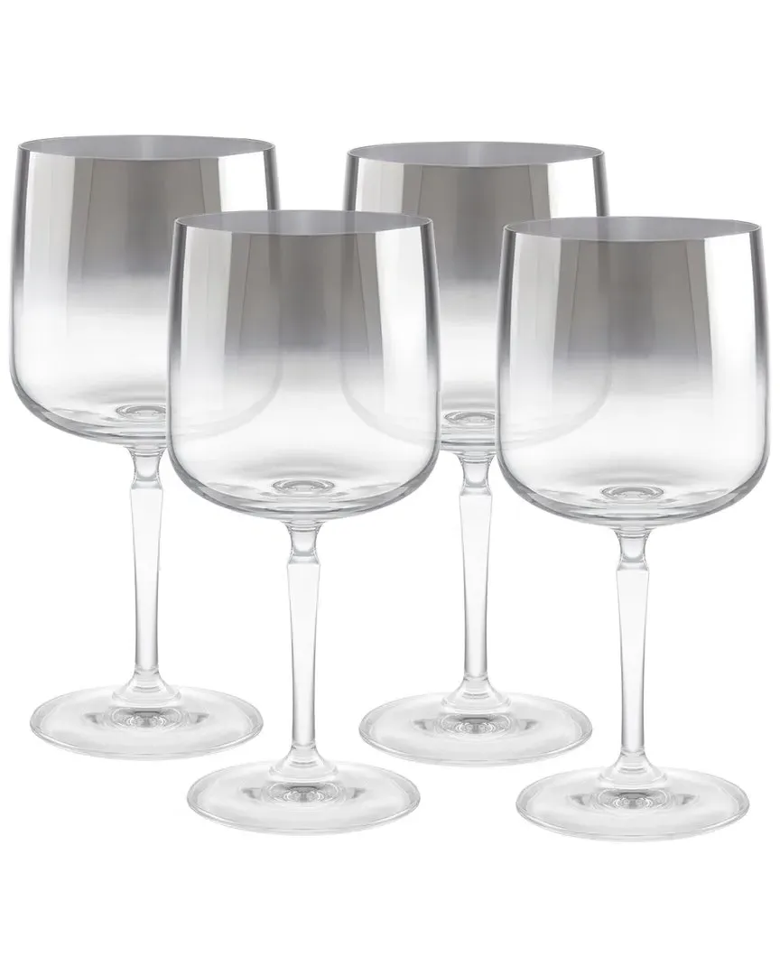 Barski Set of 4 Wine Glasses - Silver, Glass image