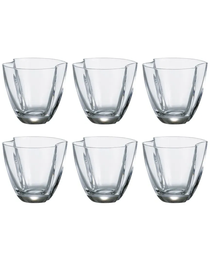 Crystal Double Old Fashioned Glasses Set of 6 - Clear