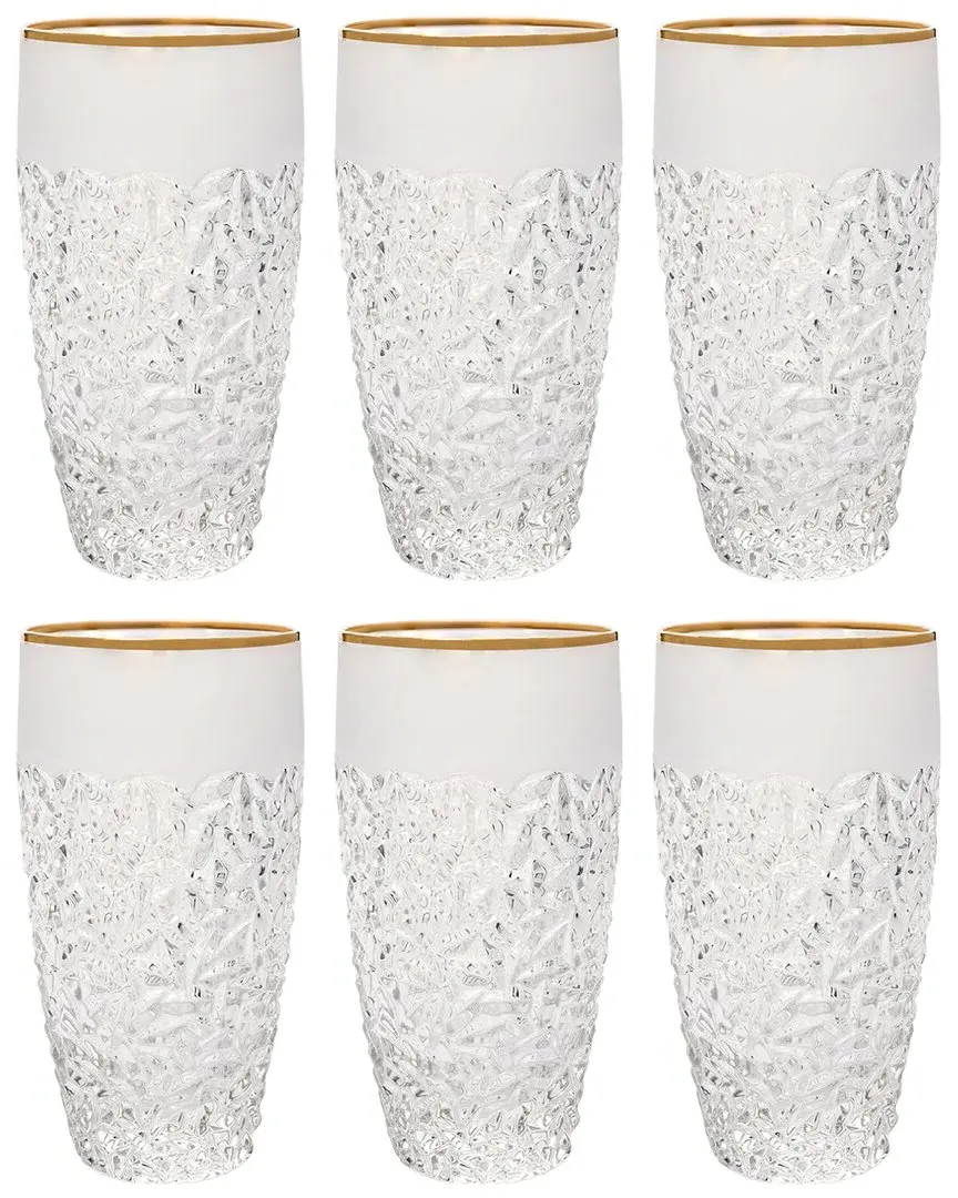 Crystal Glass Hiball Tumblers Set of 6 - Clear