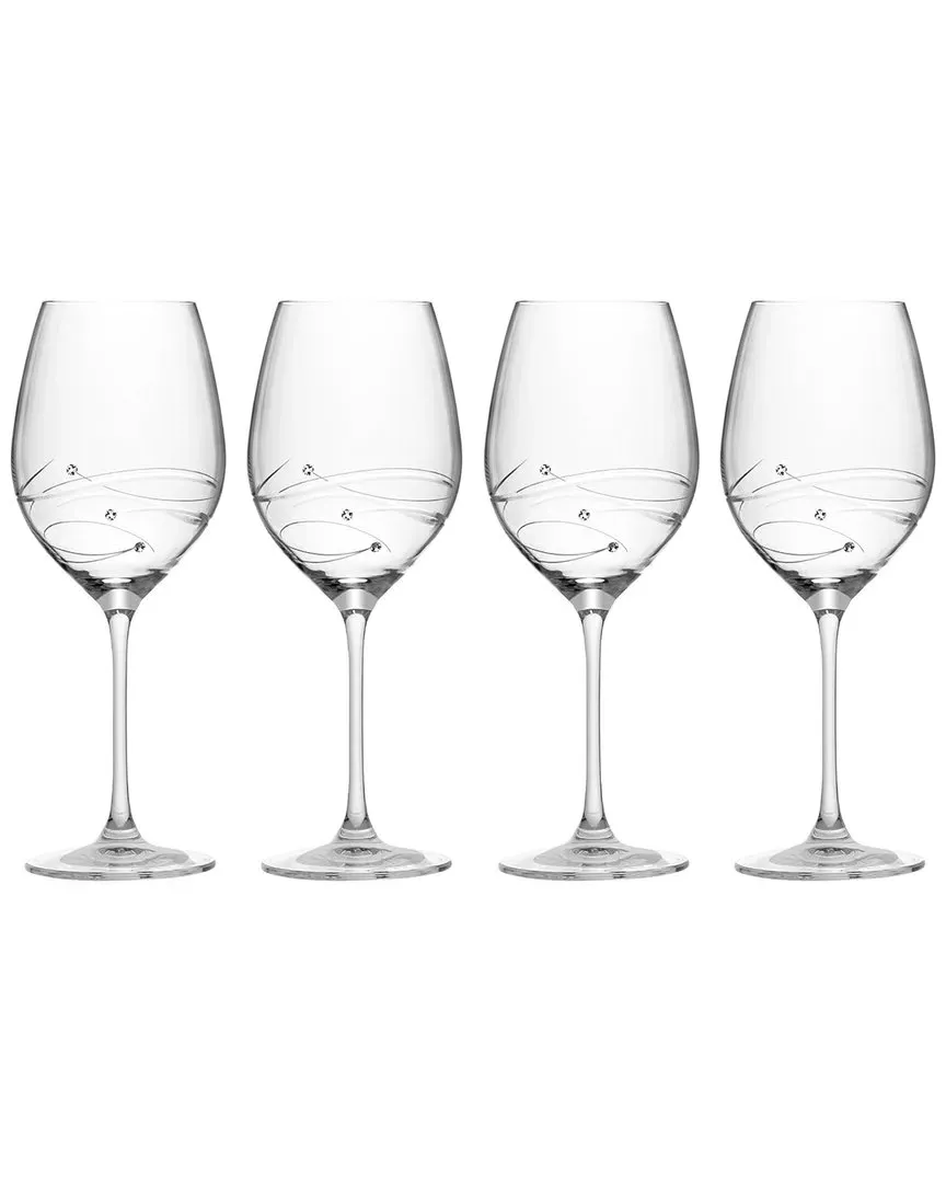 European Handmade Lead-Free Crystalline Swarovski Red Wine Glasses Set of 4 - Clear