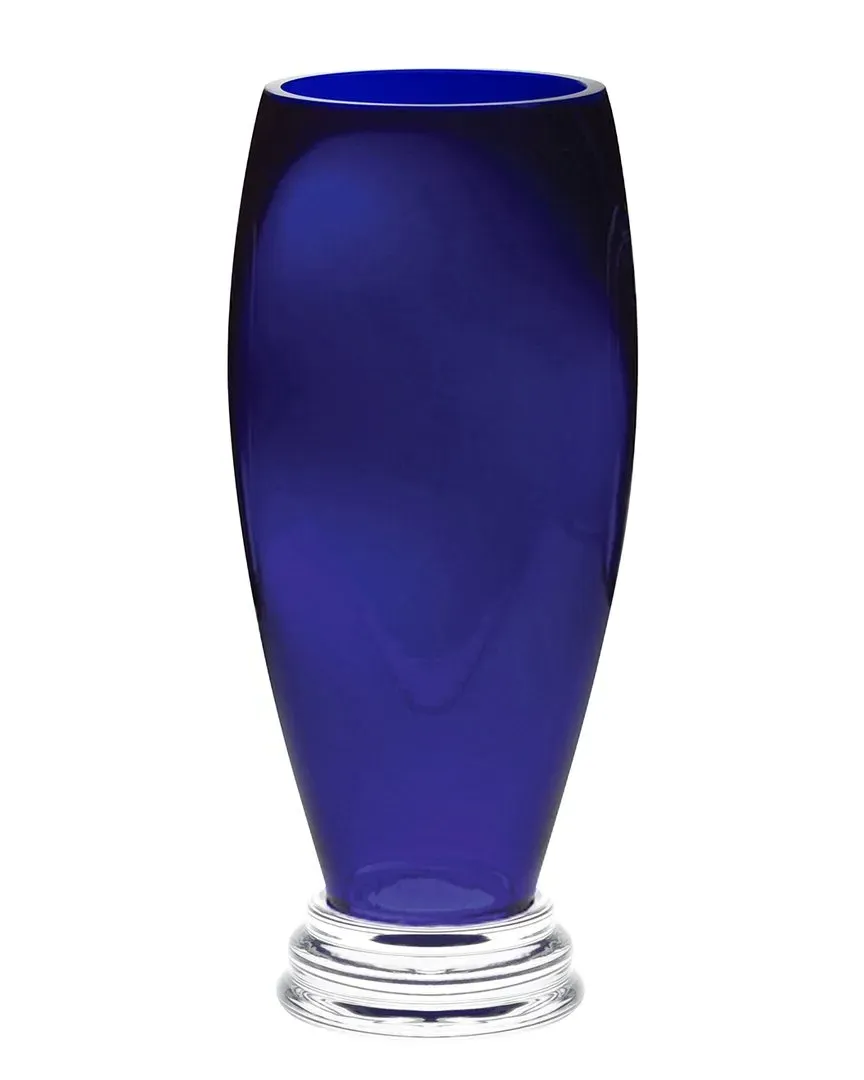 Footed Round Vase 14in - Cobalt Blue, Glass