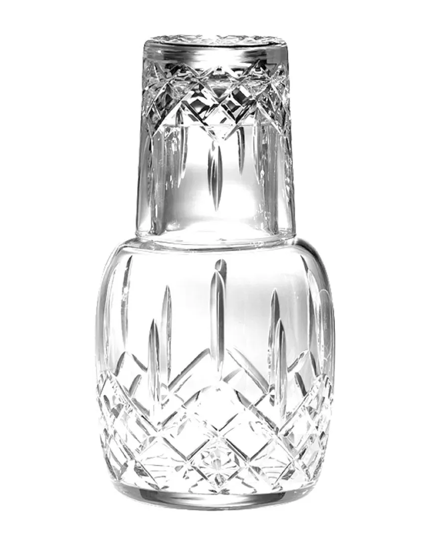 Hand Cut Crystal 2 Pc Water Set Bedside Night Carafe - Clear image