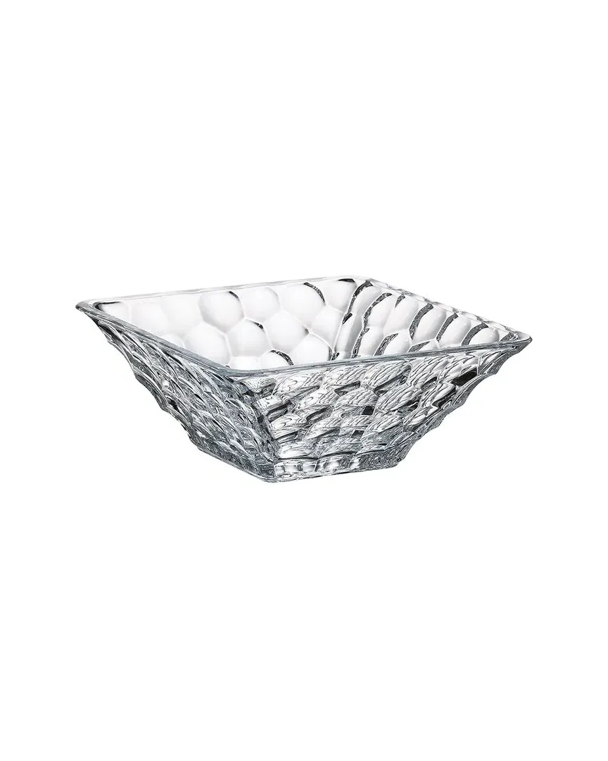 Large Square Pebbled Bowl - Clear, Glass