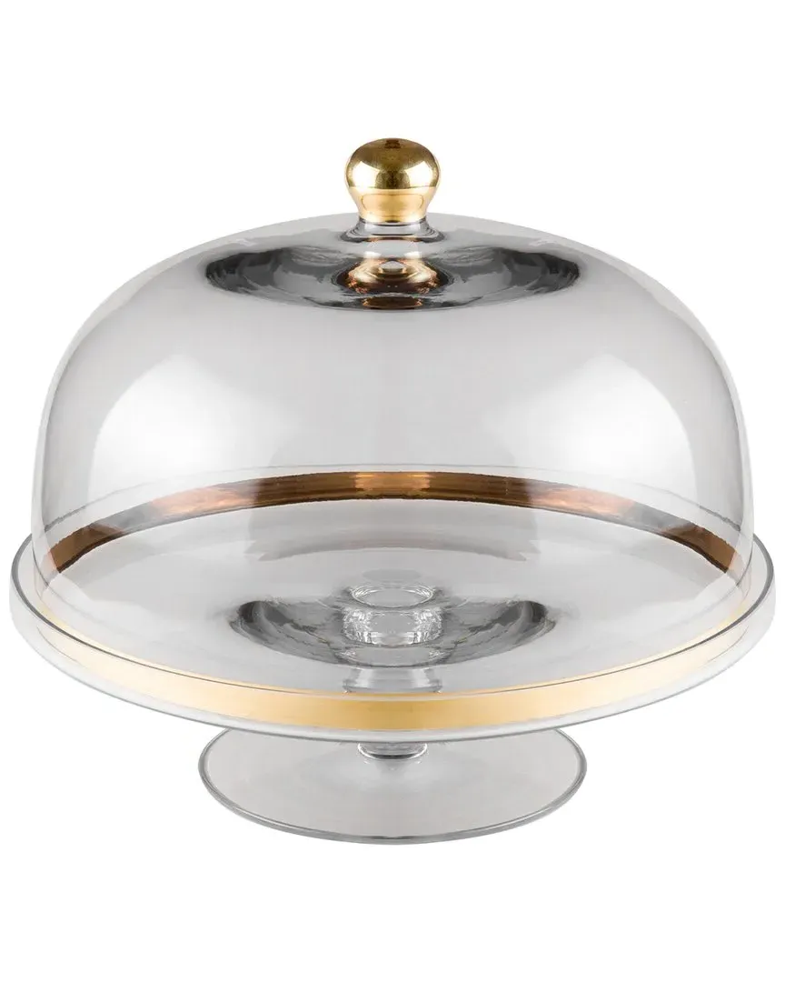 Lead-Free Crystalline Cake Stand with Dome - Clear