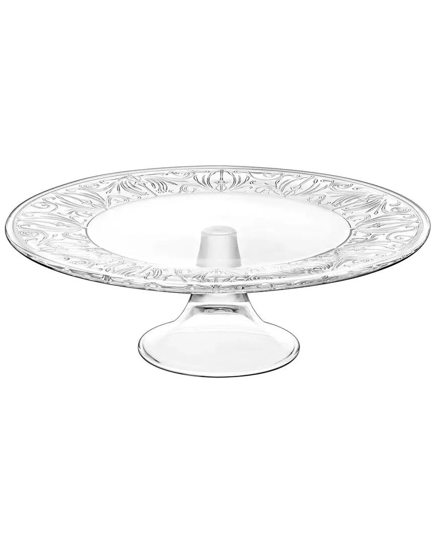 Lead-Free Crystalline Footed Cake Plate - Clear