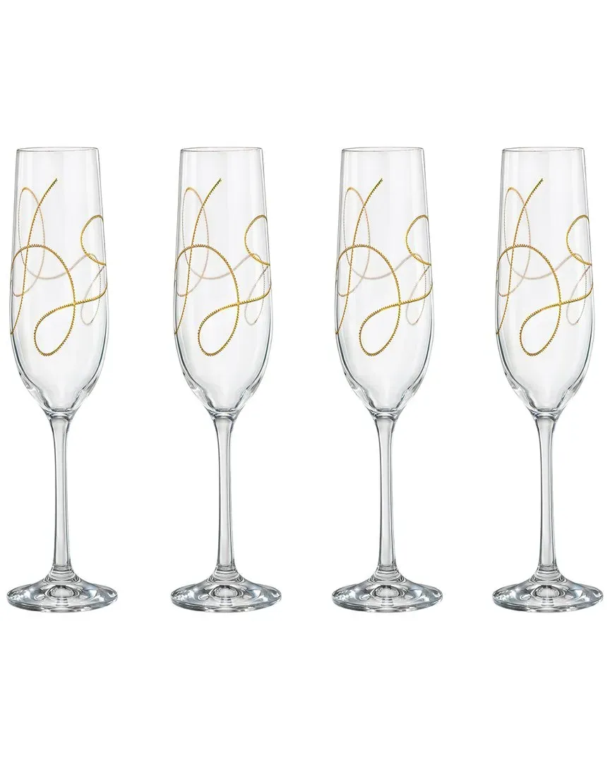 Lead-Free Crystalline Wedding Champagne Flute Glasses Set of 2 - Clear