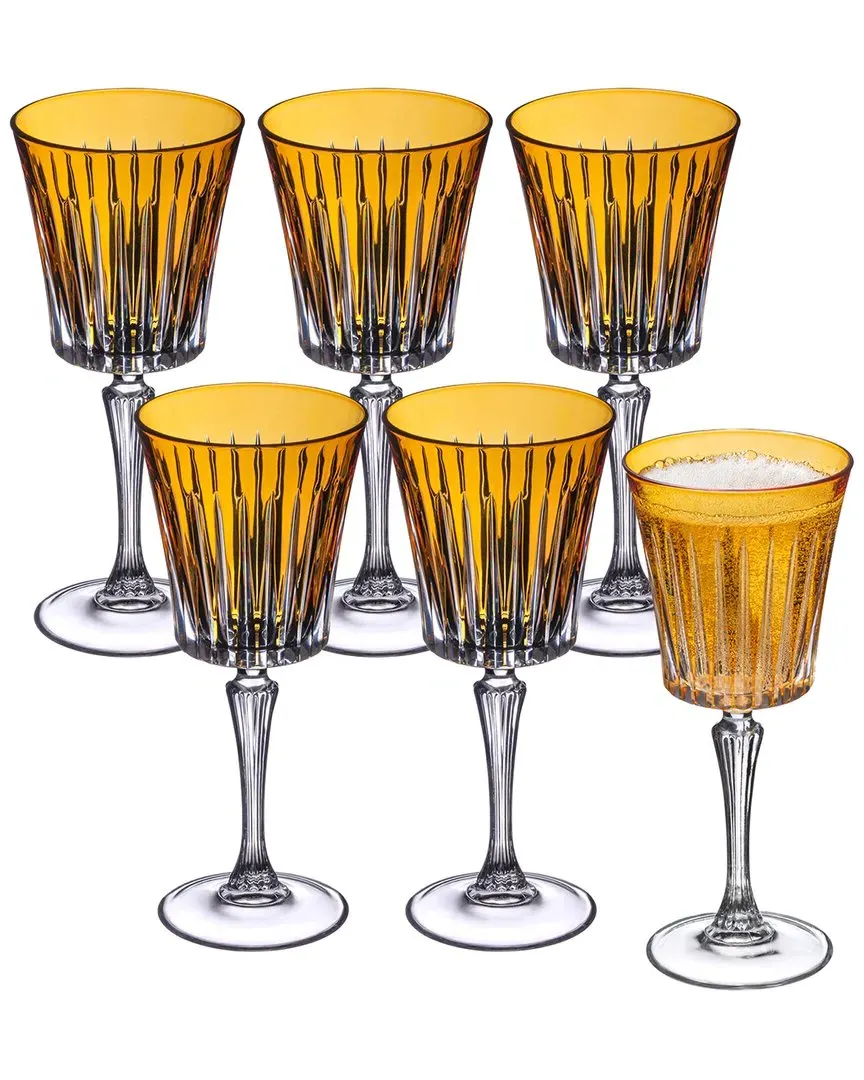 Onyx Collection Set of 6 Wine Glasses - Brown, Glass