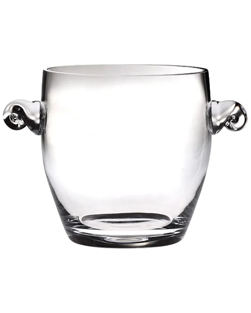 Round Ice Bucket Wine Cooler with Handles - Clear, Glass image