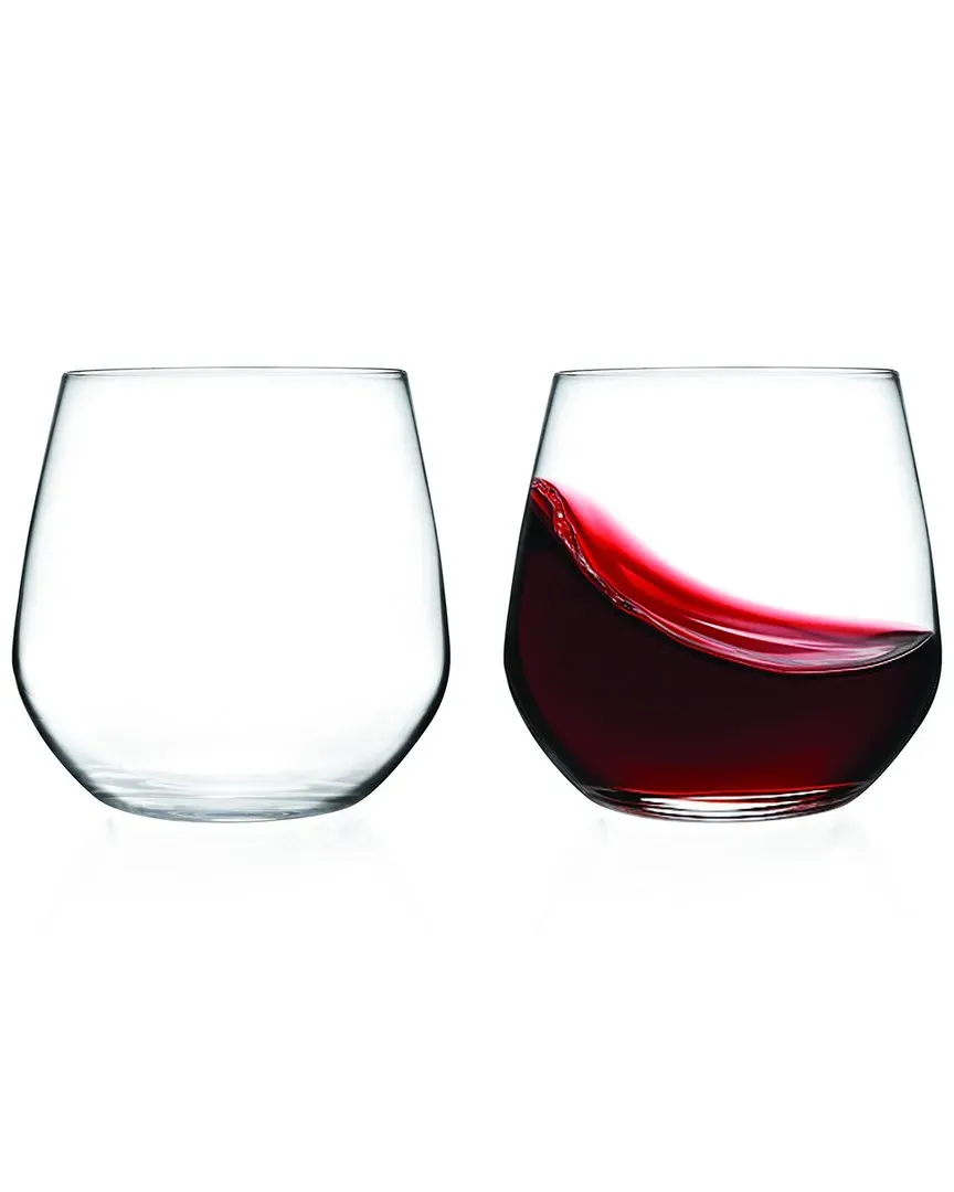 Set of 2 Stemless Wine Glasses 13oz - Clear image