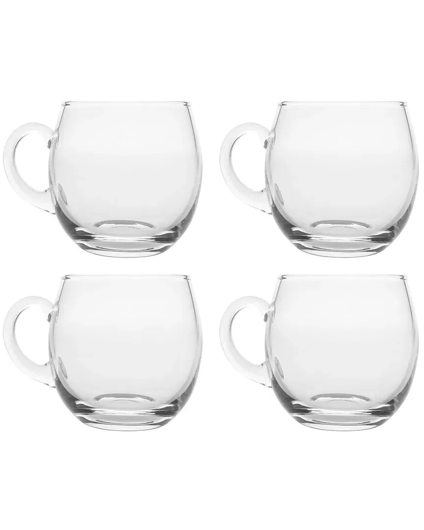 Set of 4 Punch Cups with Handles - Clear Glass image