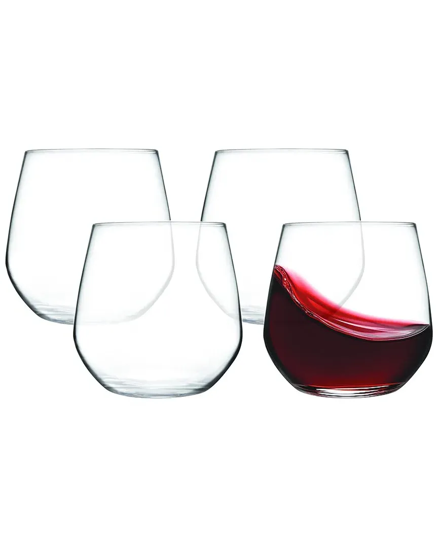 Set of 4 Stemless Wine Glasses 13oz - Clear