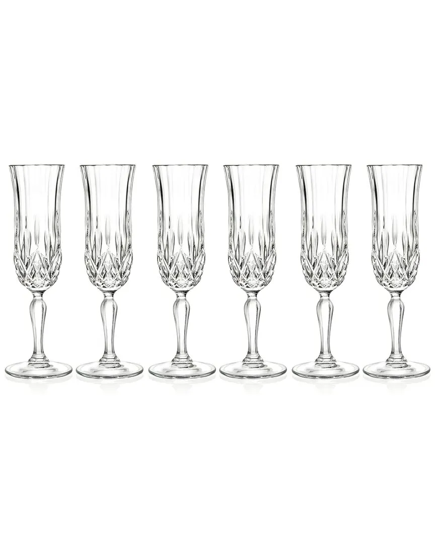 Set of 6 Champagne Flutes 4.4oz - Clear, Glass image