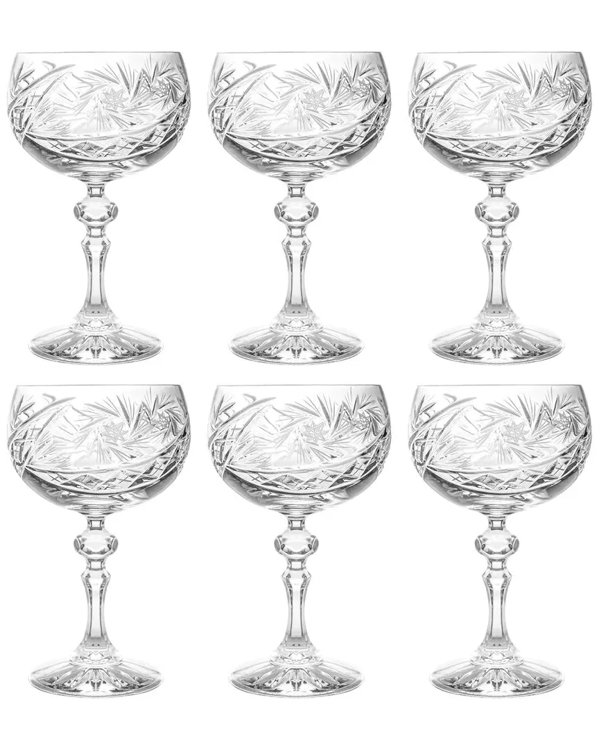 Set of 6 Champagne Glasses - Clear